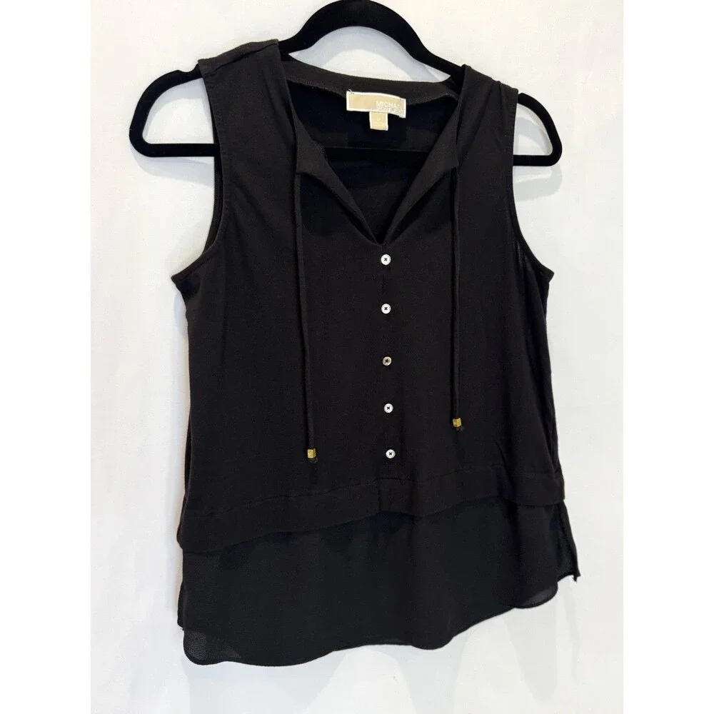 Michael Kors Sleeveless Black Top Women’s M Medium (Minor Flaw - See Pics!)